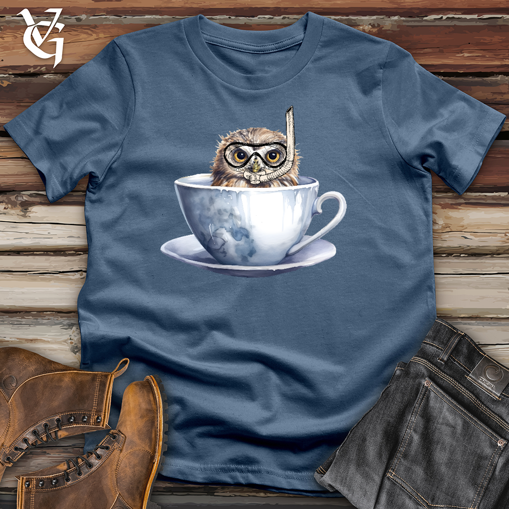 Viking Goods Snorkeling Owl Cotton Tee Steel Blue / L