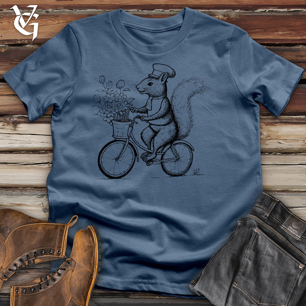 Viking Goods Squirrel Ride Cotton Tee Steel Blue / L