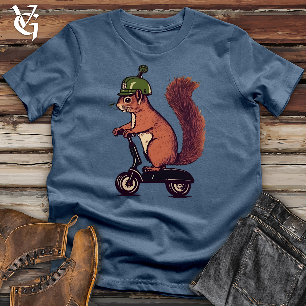 Viking Goods Squirrel Scoot Cotton Tee Steel Blue / L