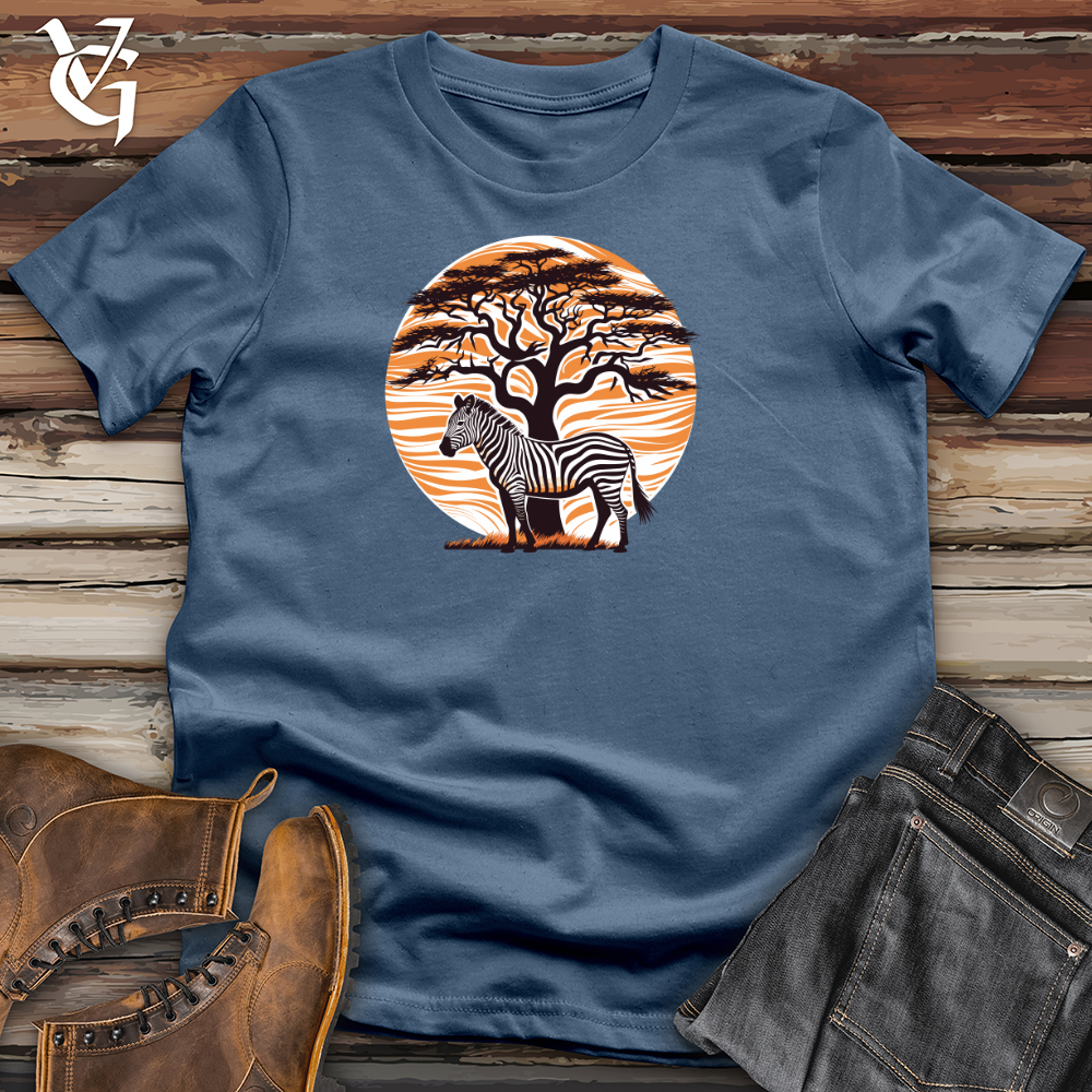 Viking Goods Striped Canopy Zebra Cotton Tee Steel Blue / L