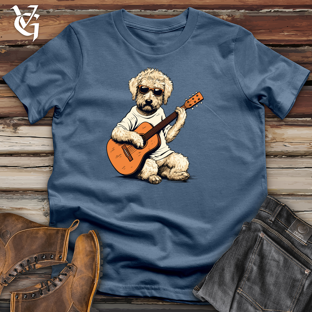 Viking Goods Strumming Doodle Dog Melody Cotton Tee Steel Blue / L