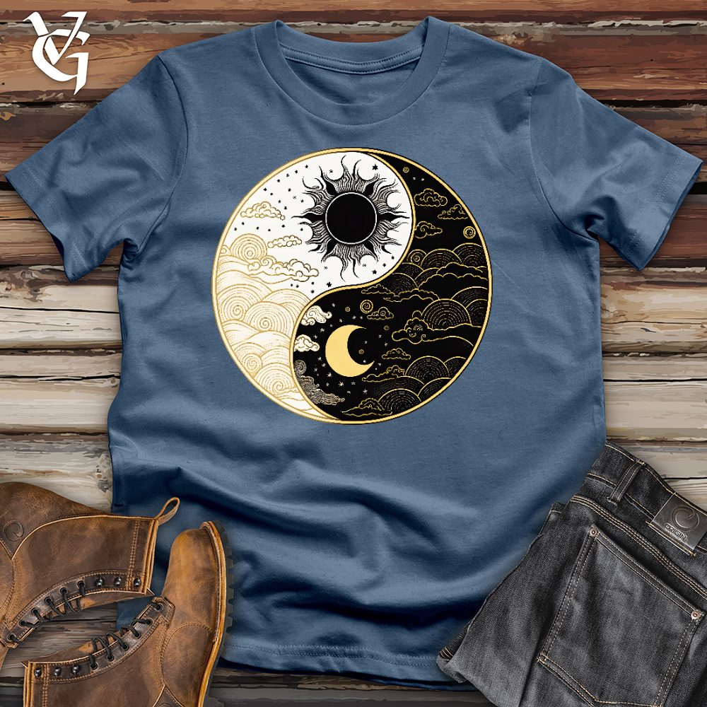 Viking Goods Sun And Moon Yin Yang Cotton Tee Steel Blue / L