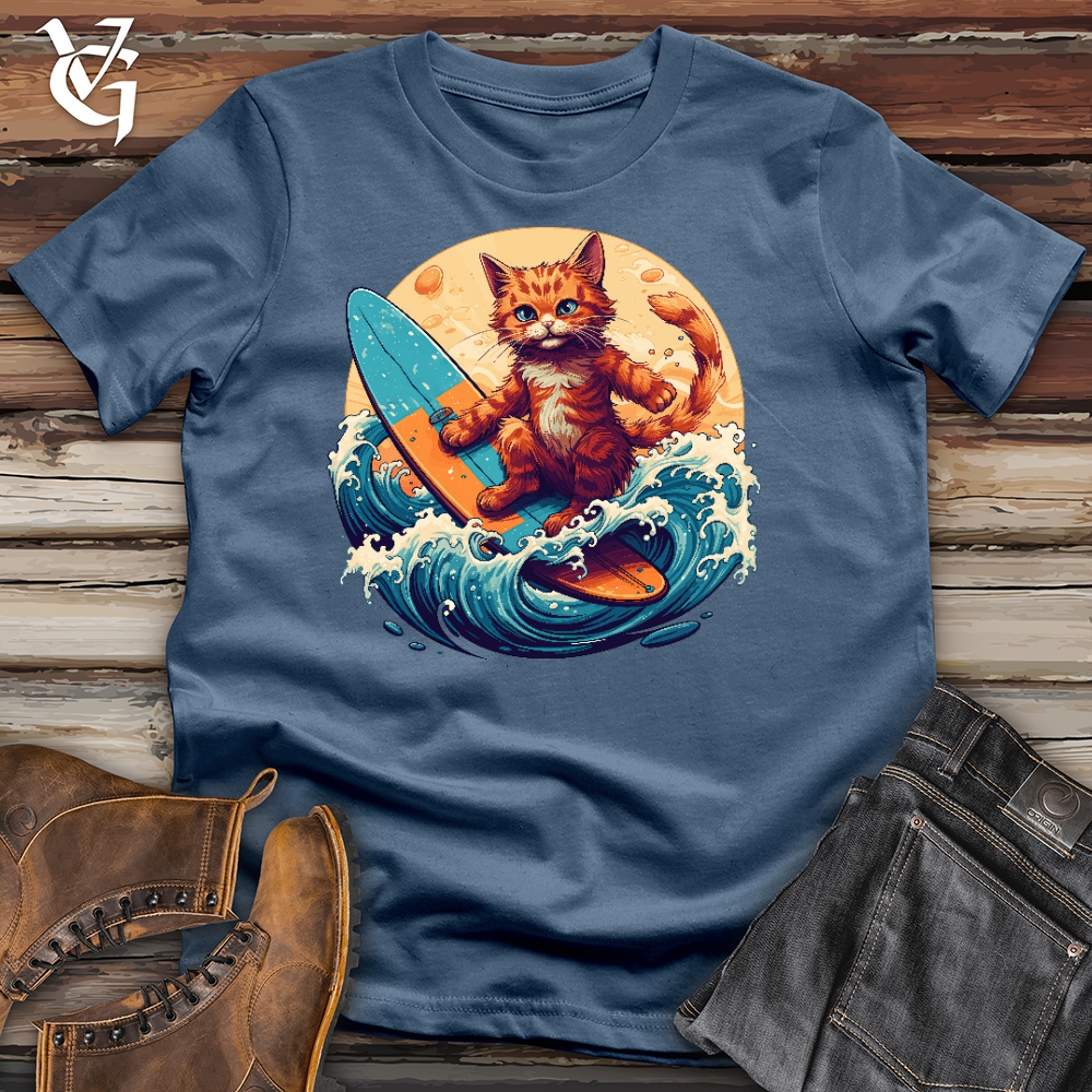 Viking Goods Surf'n Cat Cotton Tee Steel Blue / L
