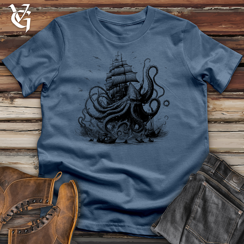 Viking Goods Terror At Sea Cotton Tee Steel Blue / L