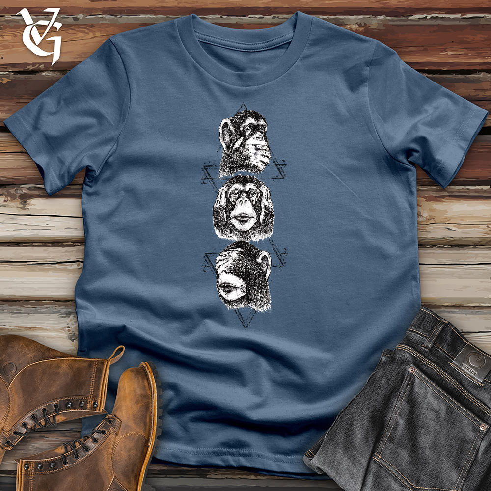 Viking Goods Three Monkeys Cotton Tee Steel Blue / L