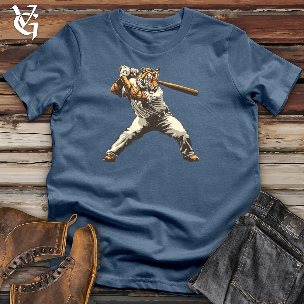 Viking Goods Tiger Slugger Swing Cotton Tee Steel Blue / L