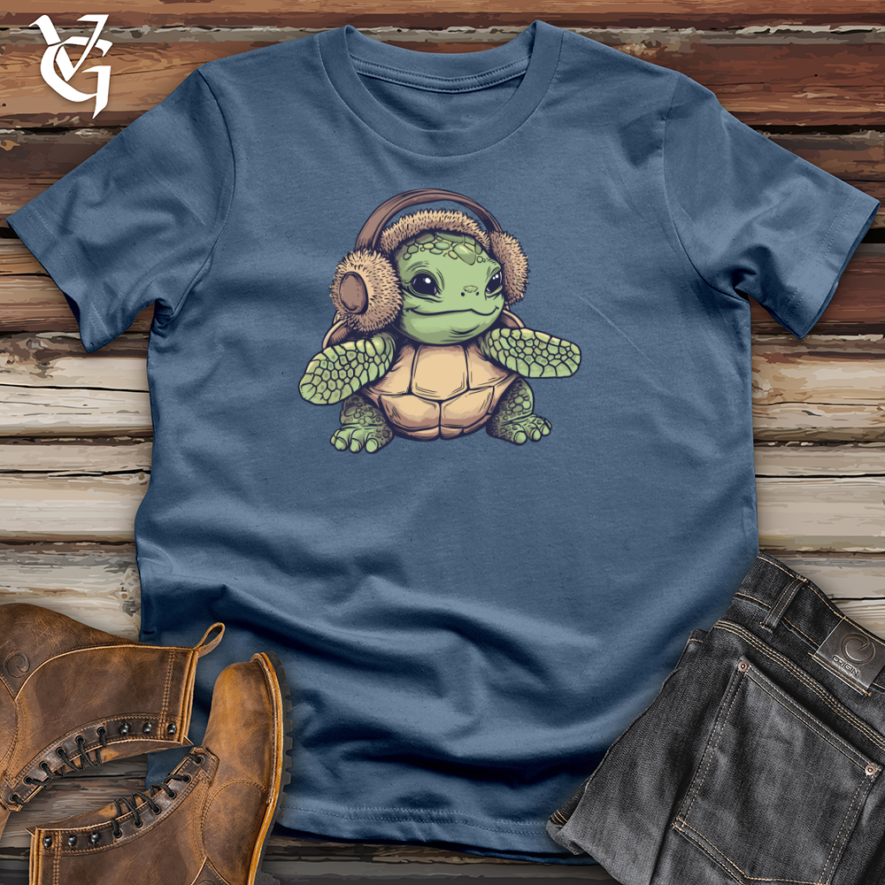 Viking Goods Turtle Cozy Earflaps Cotton Tee Steel Blue / L