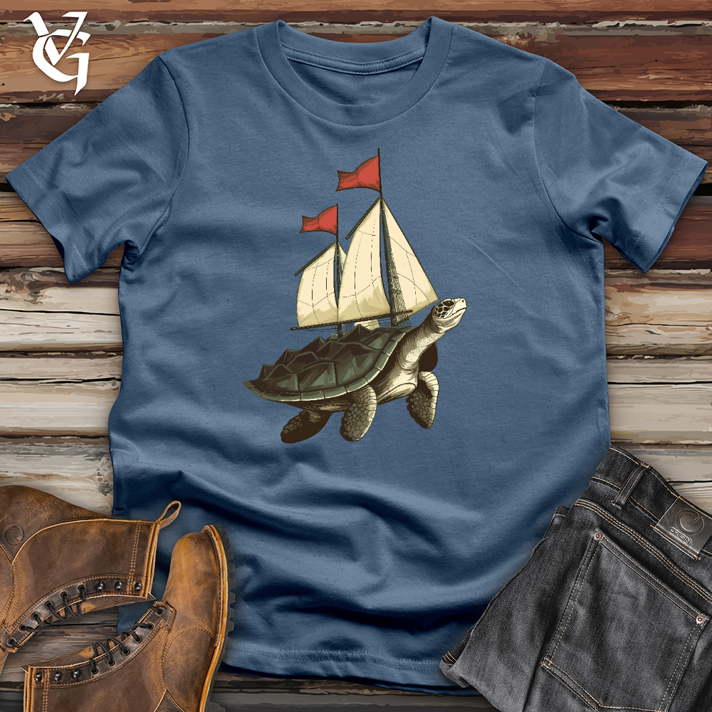 Viking Goods Turtle Sailboat Cotton Tee Steel Blue / L