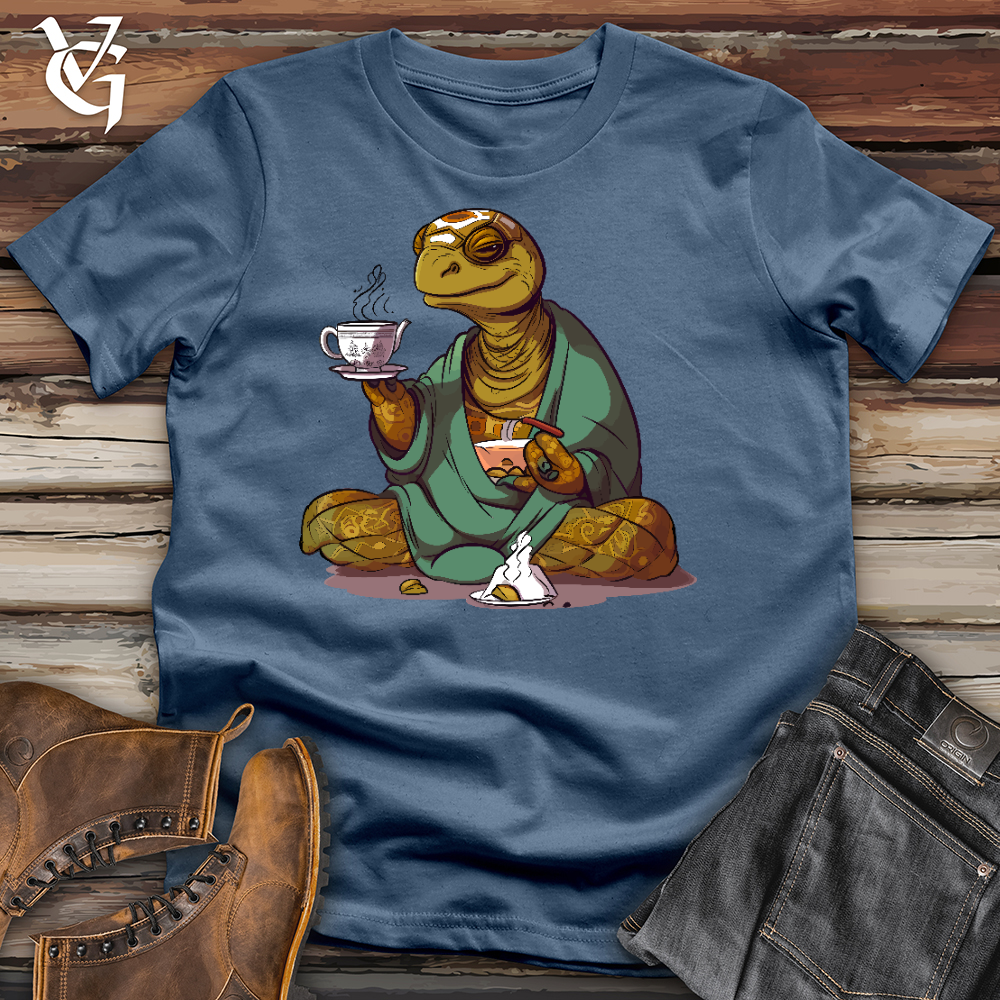 Viking Goods Turtle Tea Time Cotton Tee Steel Blue / L