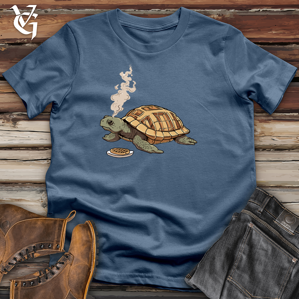 Viking Goods Turtle Waffle Breakfast Cotton Tee Steel Blue / L