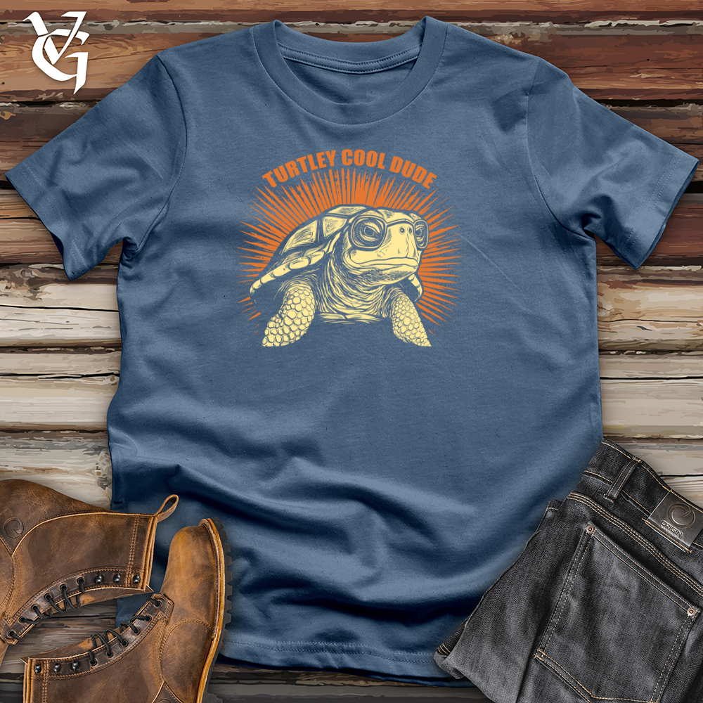 Viking Goods Turtley Cool Dude Cotton Tee Steel Blue / L
