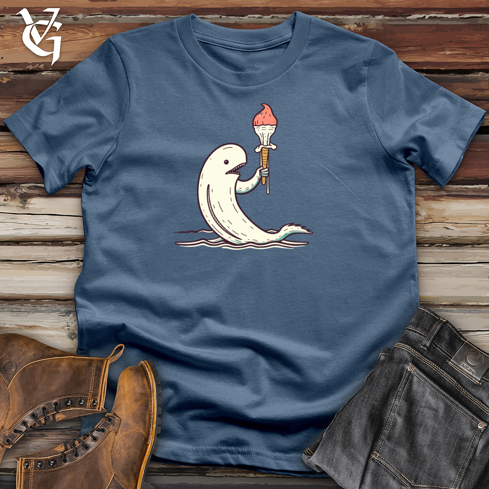 Viking Goods Tusked Treat Teeter Cotton Tee Steel Blue / L