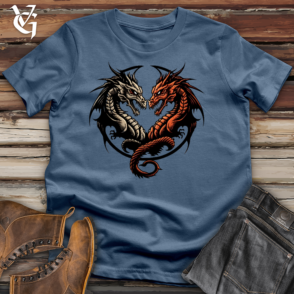 Viking Goods Two Faced Dragon Cotton Tee Steel Blue / L