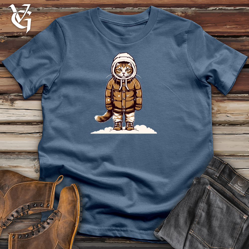 Viking Goods Vintage Paws on Snow Cotton Tee Steel Blue / L