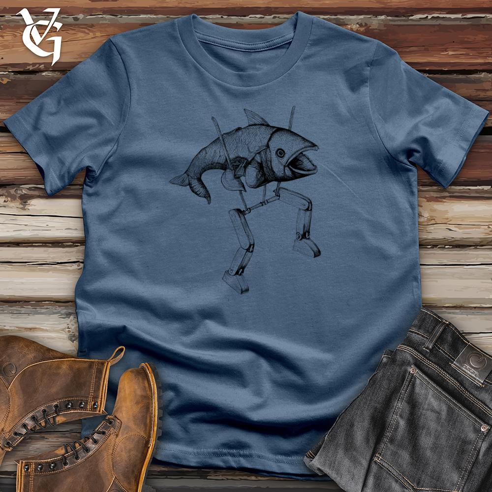 Viking Goods Walking Fish Cotton Tee Steel Blue / L