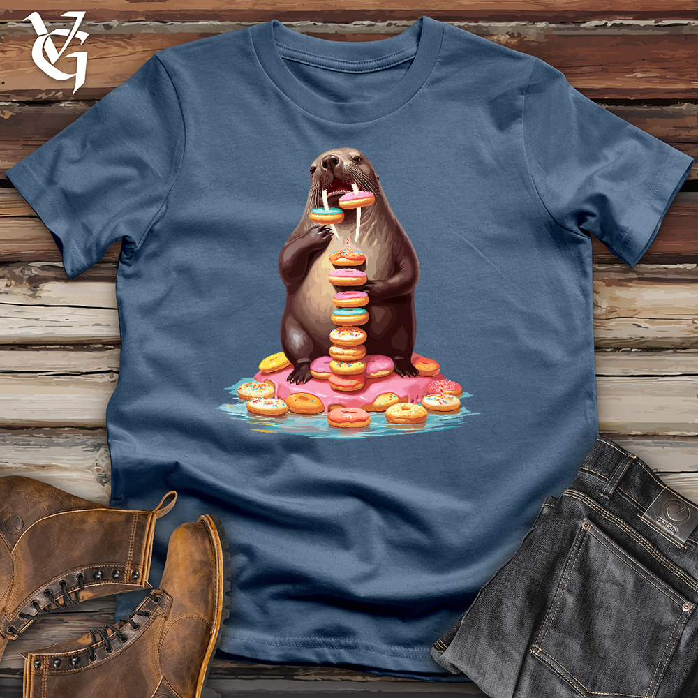 Viking Goods Walrus Birthday Cotton Tee Steel Blue / L