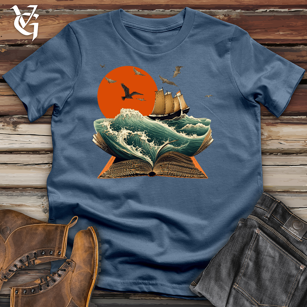 Viking Goods Waves Of Knowledge Cotton Tee Steel Blue / L