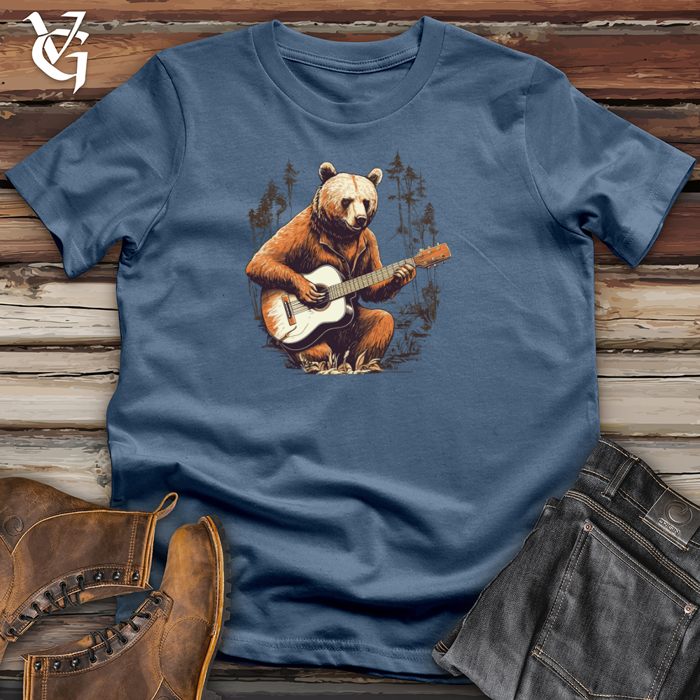 Viking Goods Wild Melodies Guitar Bear Cotton Tee Steel Blue / L