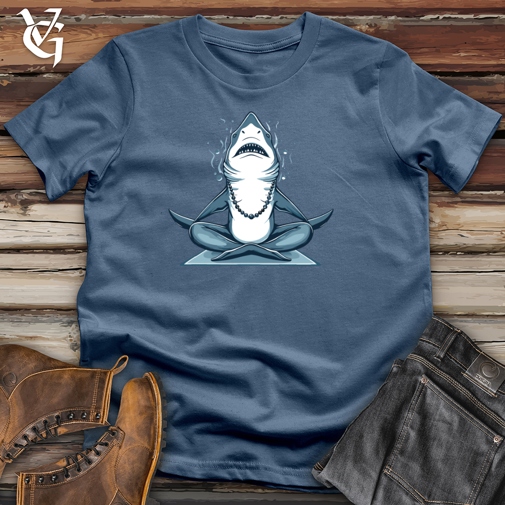 Viking Goods Zen Shark Meditation Cotton Tee Steel Blue / L