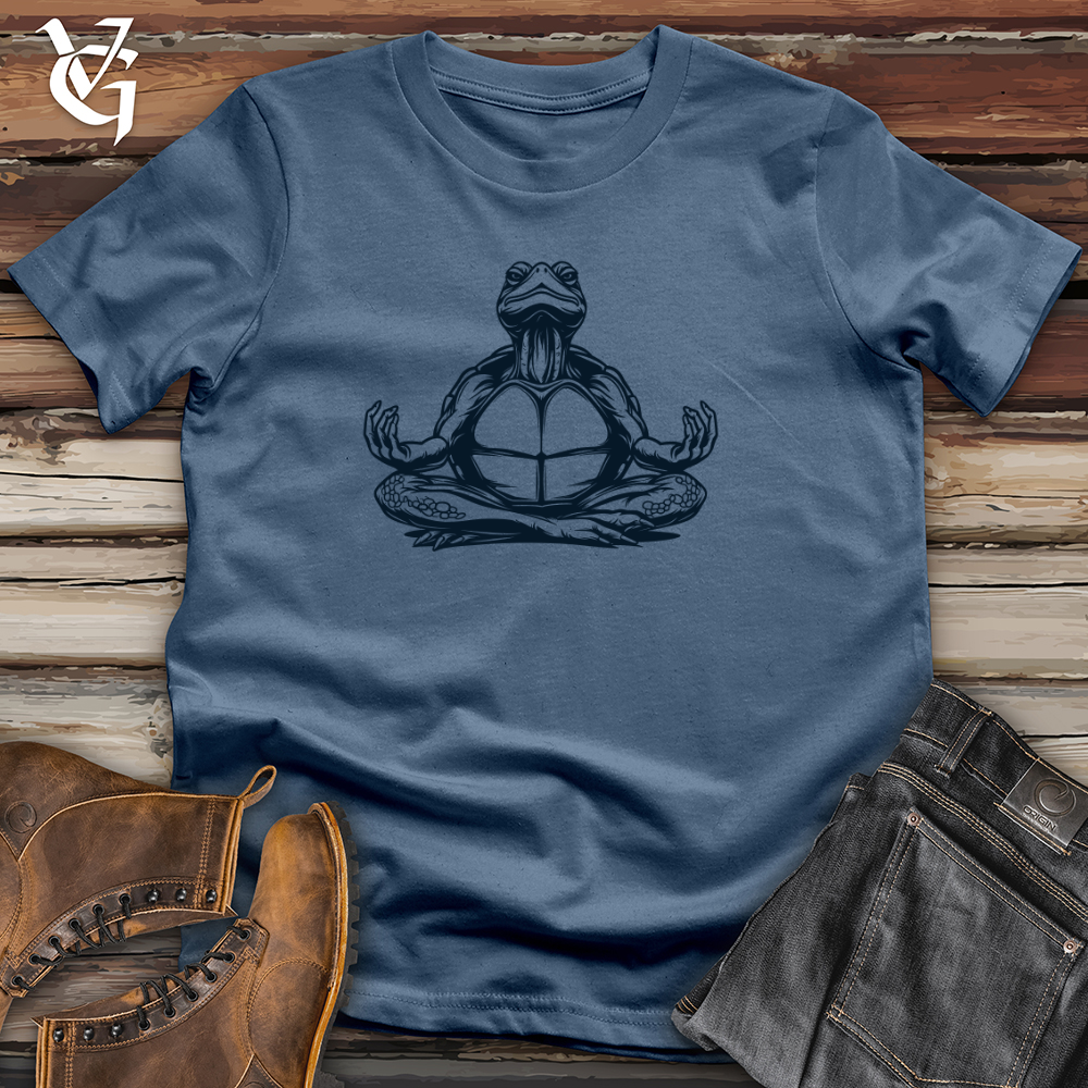 Viking Goods Zen Turtle Meditation Cotton Tee Steel Blue / L