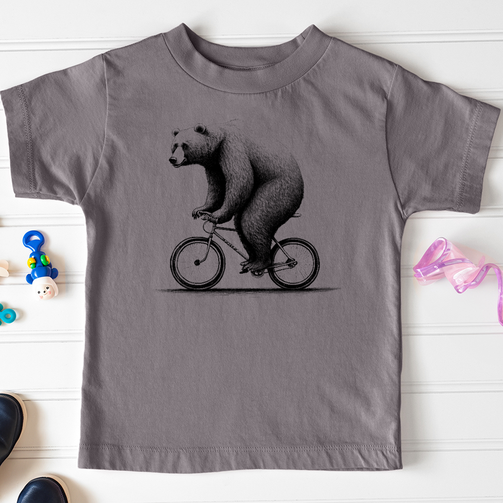 Viking Goods Bear Riding Bike Toddler Tee Storm / 2T