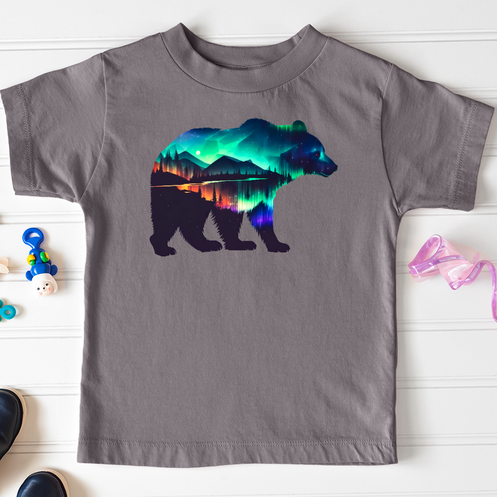 Viking Goods Northern Lights Bear Toddler Tee Storm / 2T