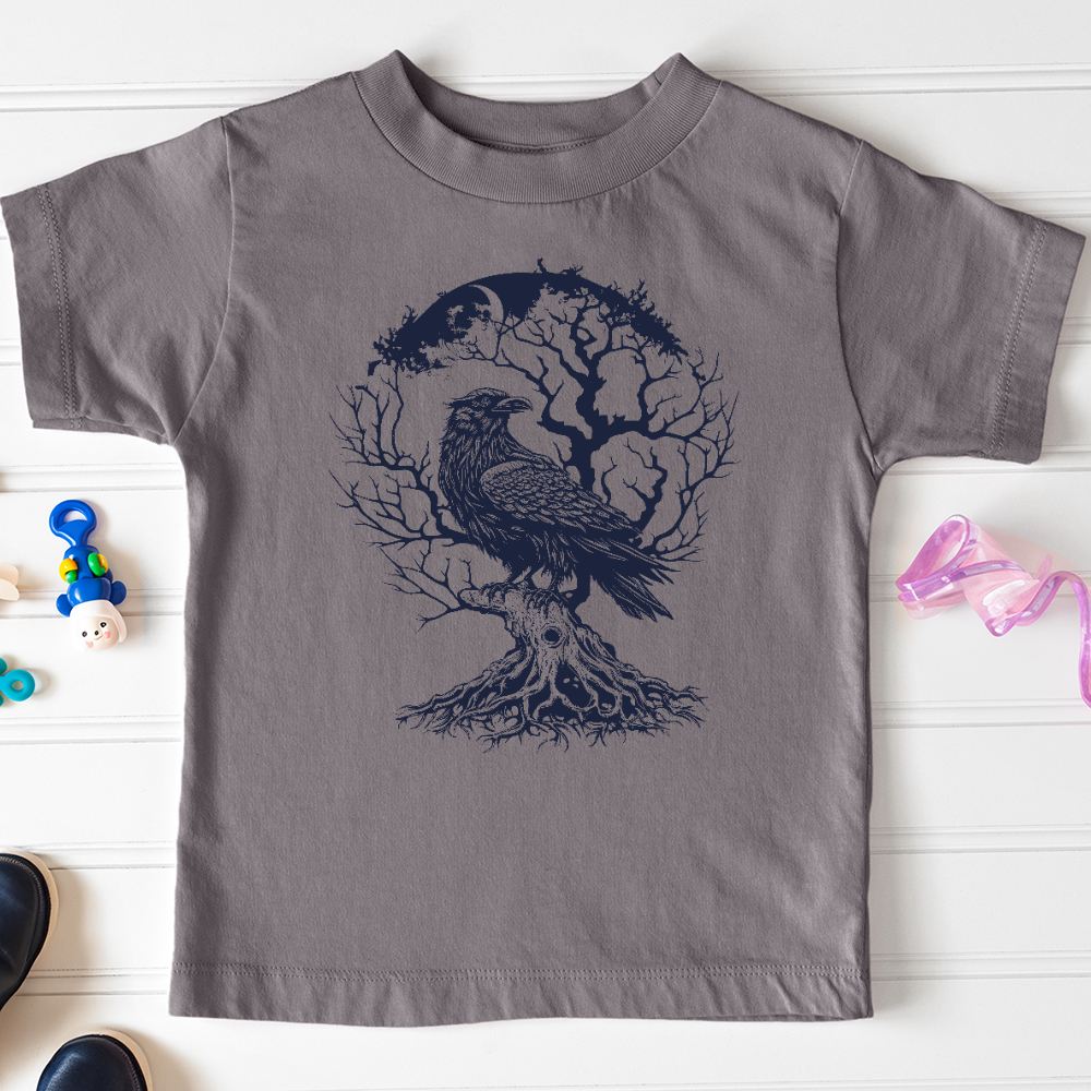 Viking Goods Raven and Old Tree Tattoo Toddler Tee Storm / 2T