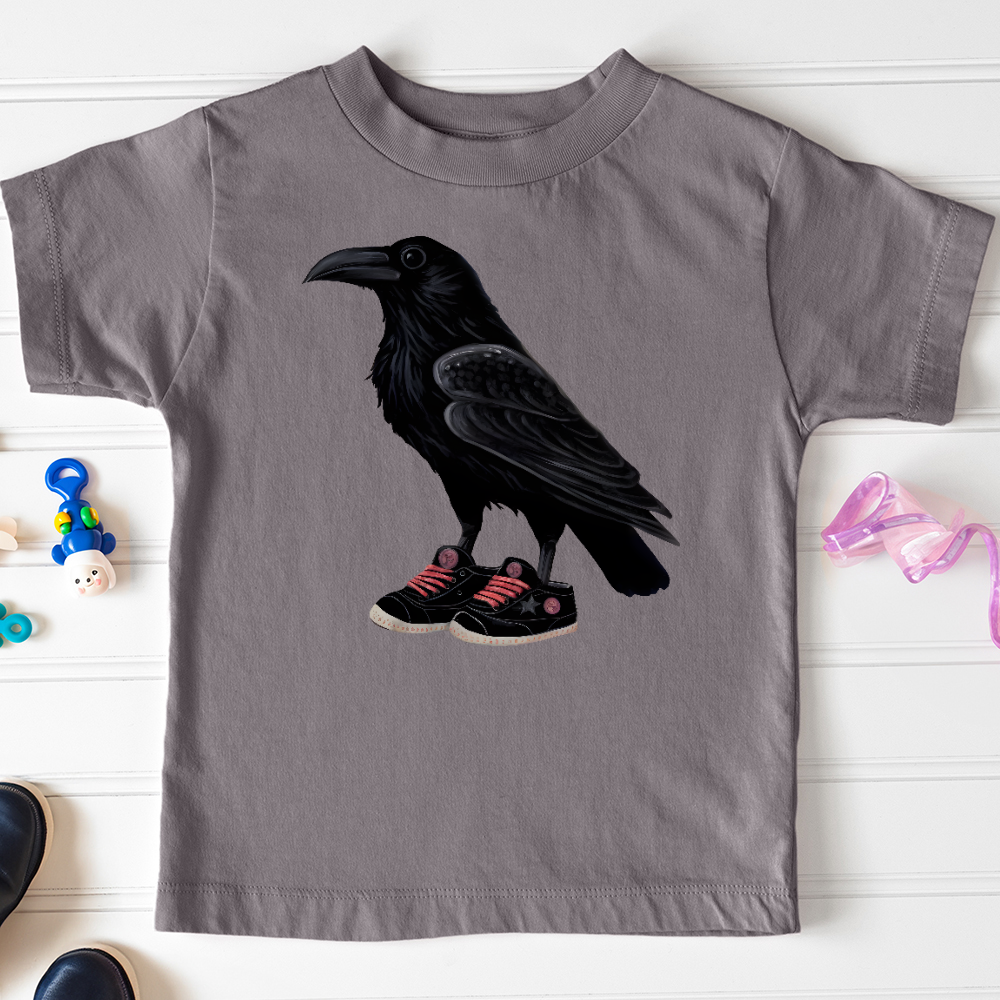 Viking Goods Raven Wearing Sneakers Toddler Tee Storm / 2T