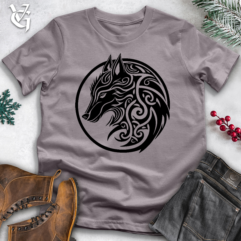 Viking Goods Celtic Wolf Art Cotton Tee Storm / L