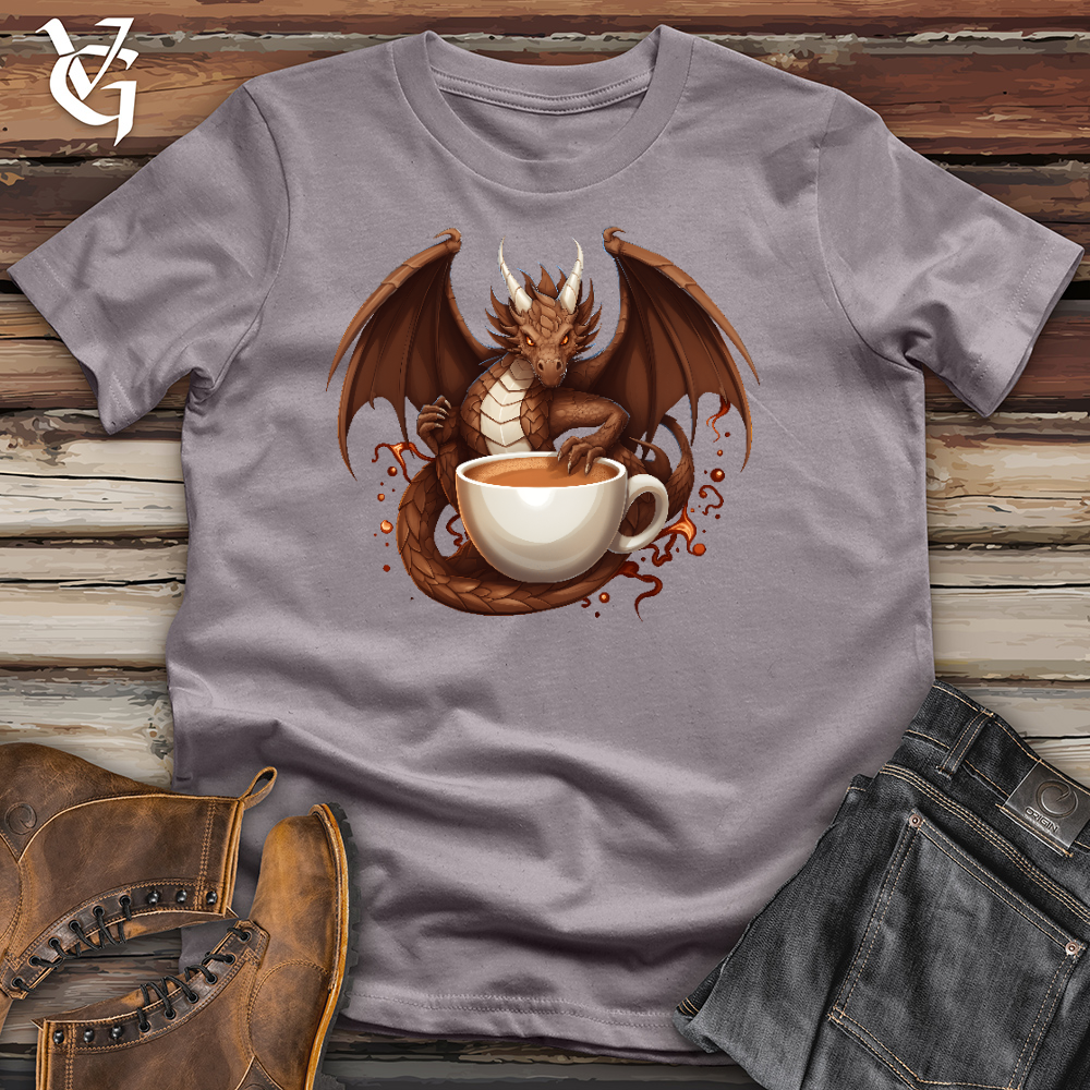 Viking Goods Coffee Loving Dragon Cotton Tee Storm / L