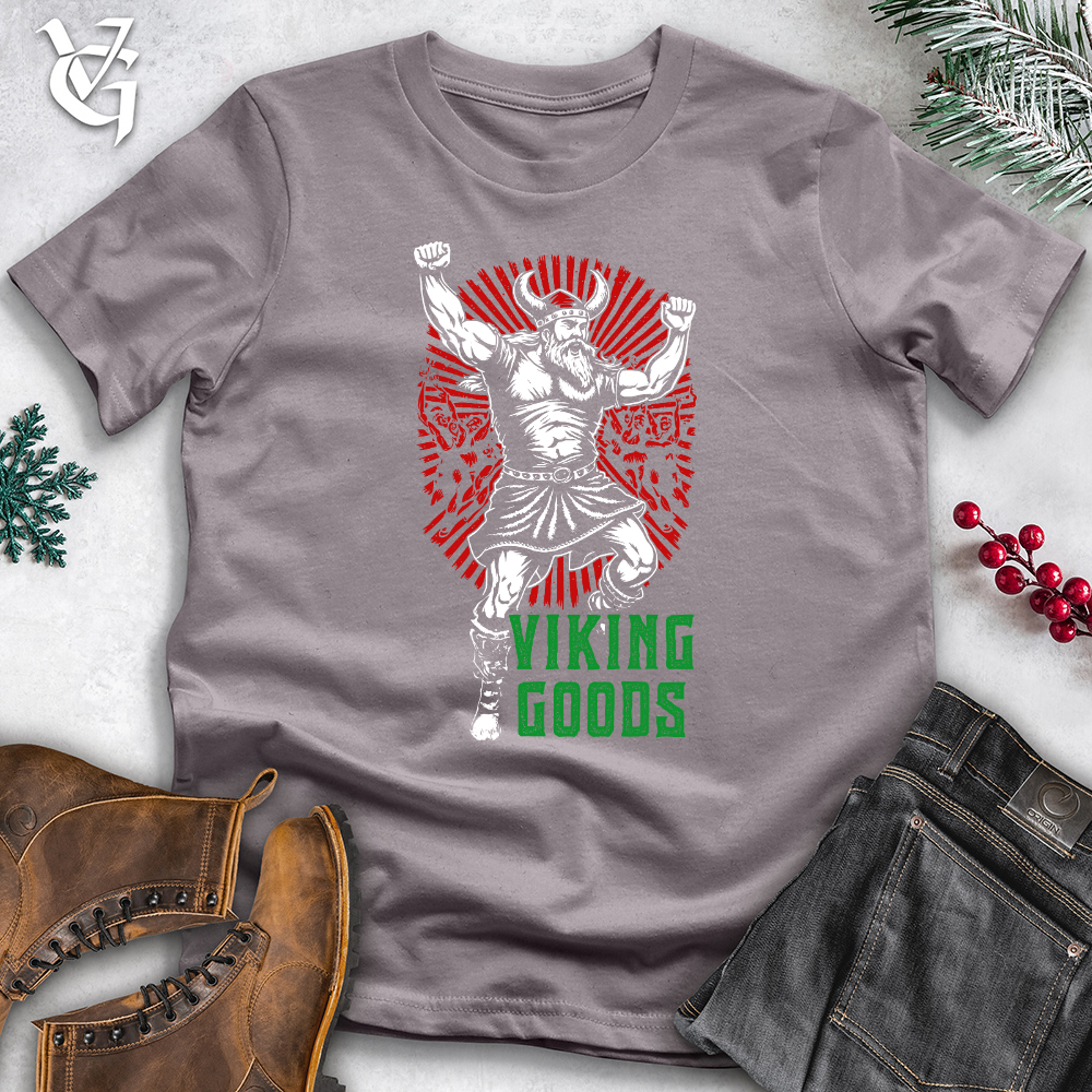 Viking Goods Dancing Viking Santa Cotton Tee Storm / L