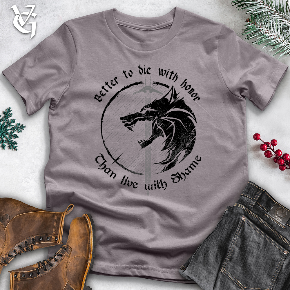 Viking Goods Die With Honor Wolf Cotton Tee Storm / L