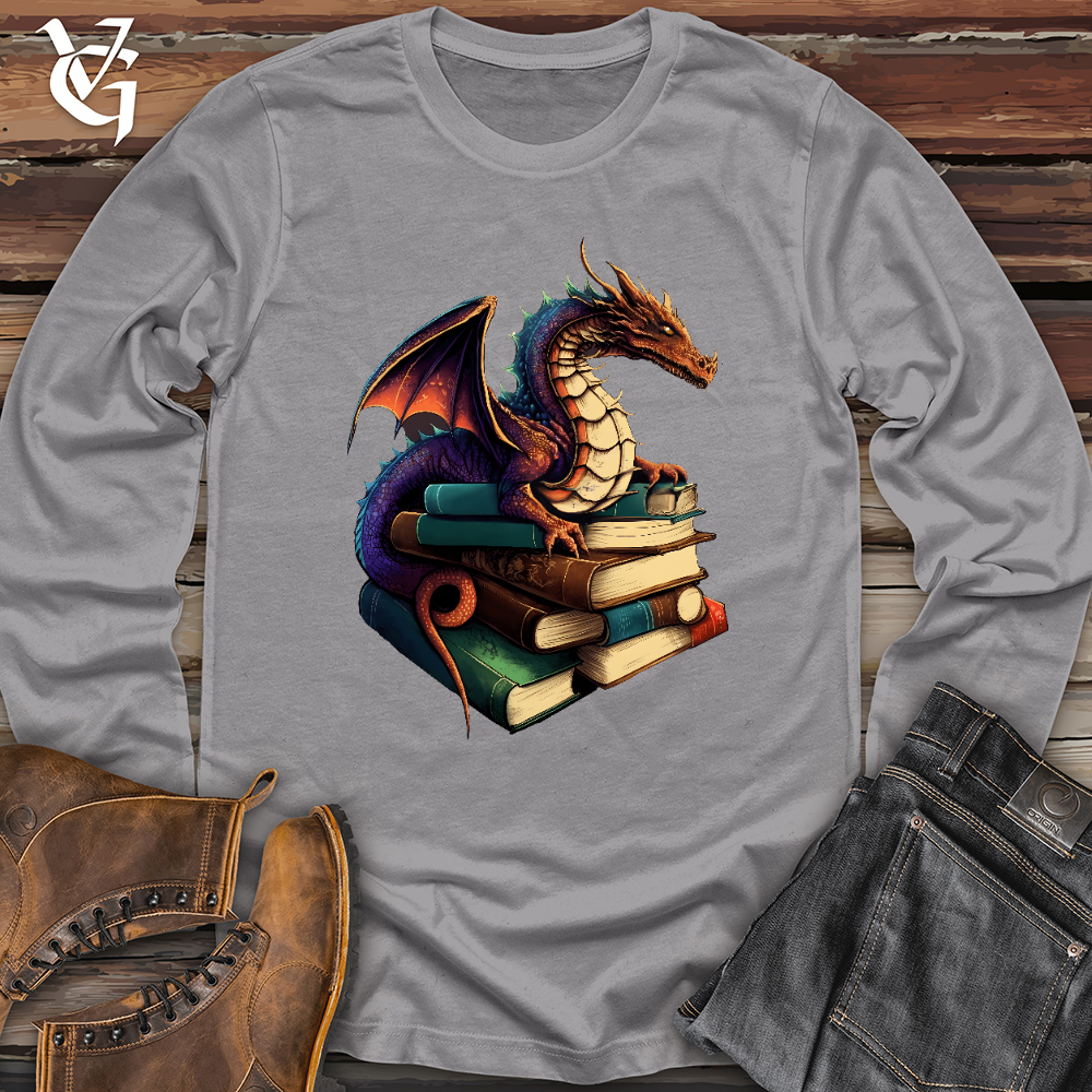Viking Goods Dragon Book Hoarder Long Sleeve Storm / L