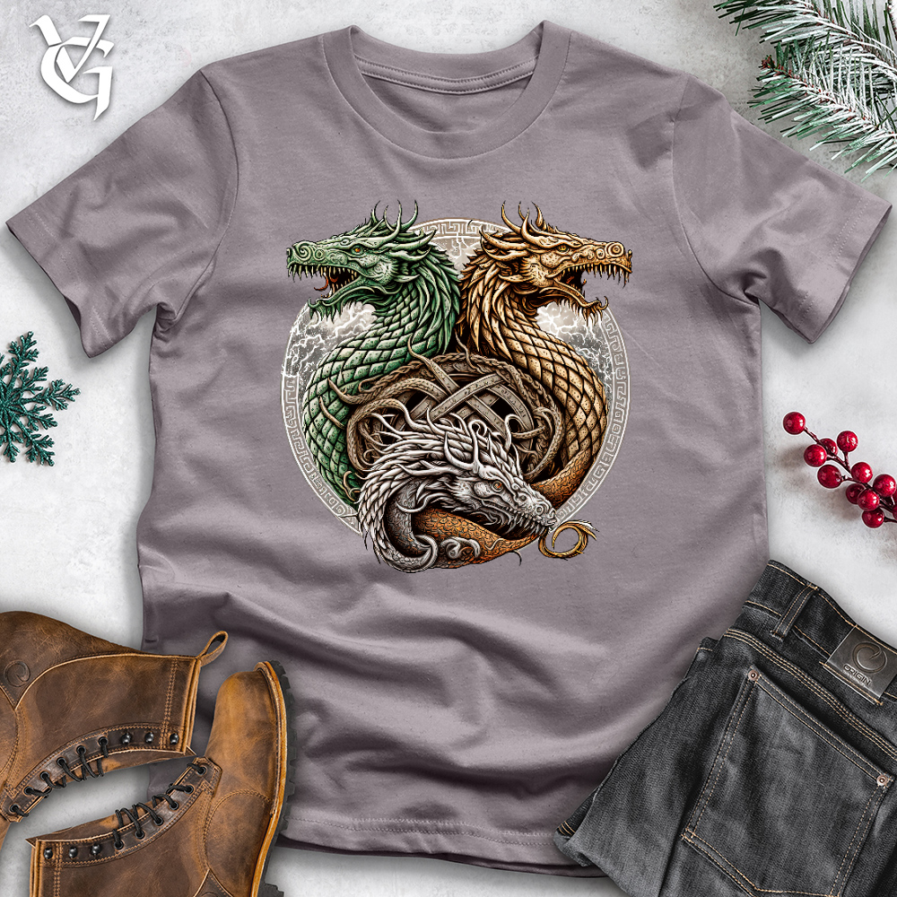 Viking Goods Dragon Trio Viking Cotton Tee Storm / L