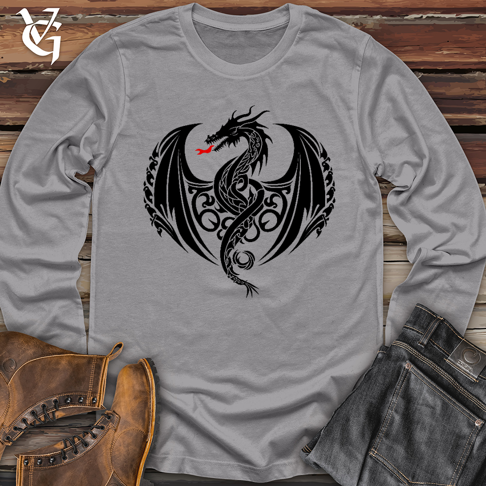 Viking Goods Fire Breathing Dragon Long Sleeve Storm / L