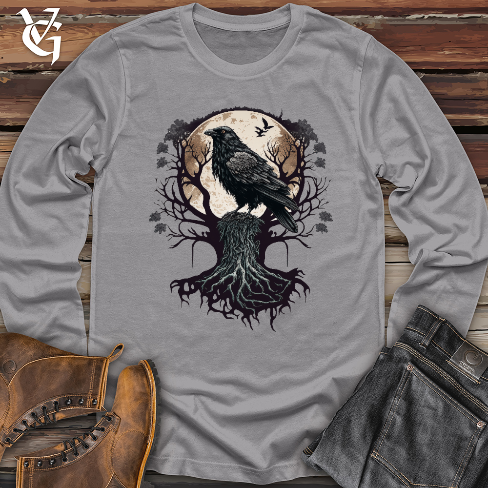 Viking Goods Full Moon Raven Long Sleeve Storm / L