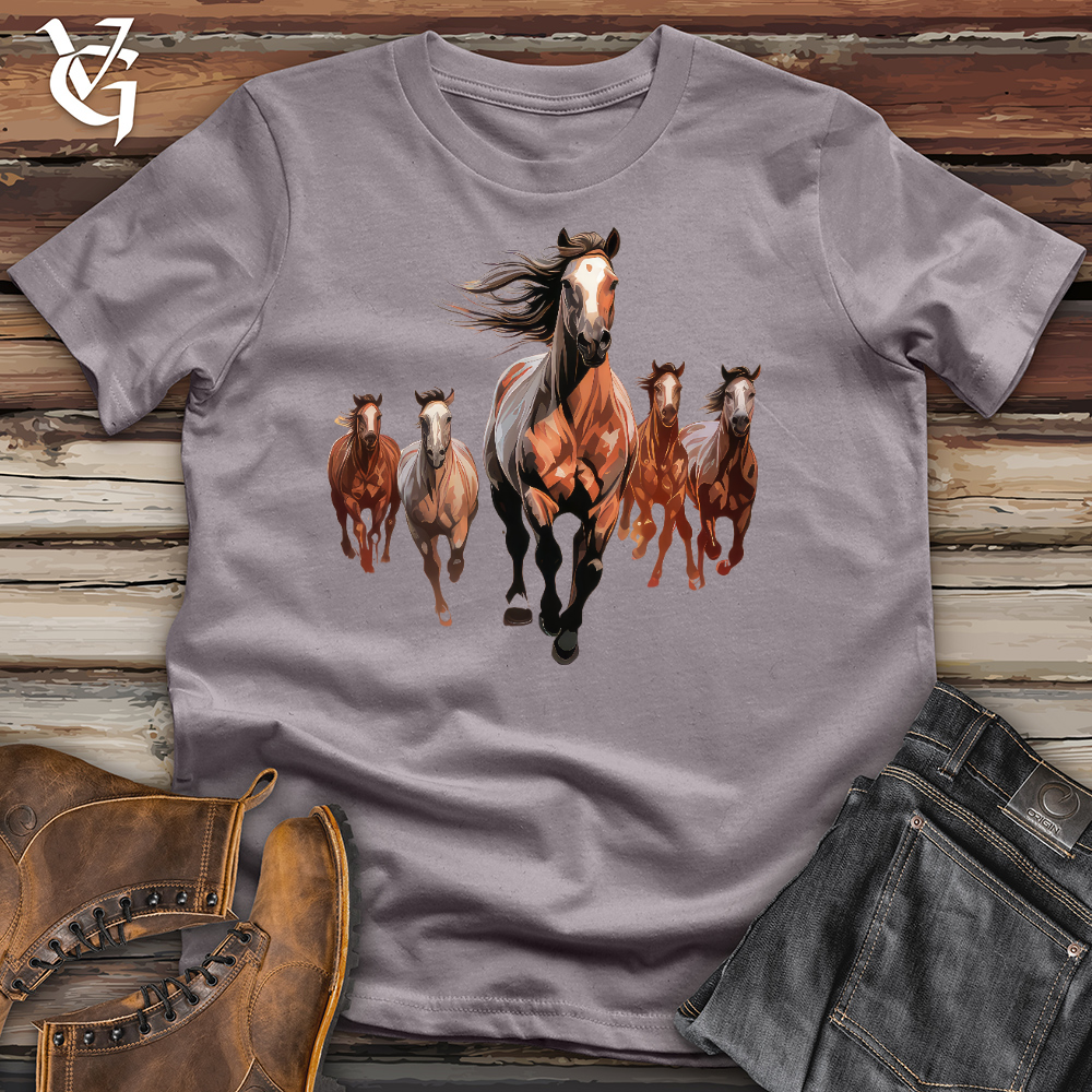 Viking Goods Galloping Horses Cotton Tee Storm / L