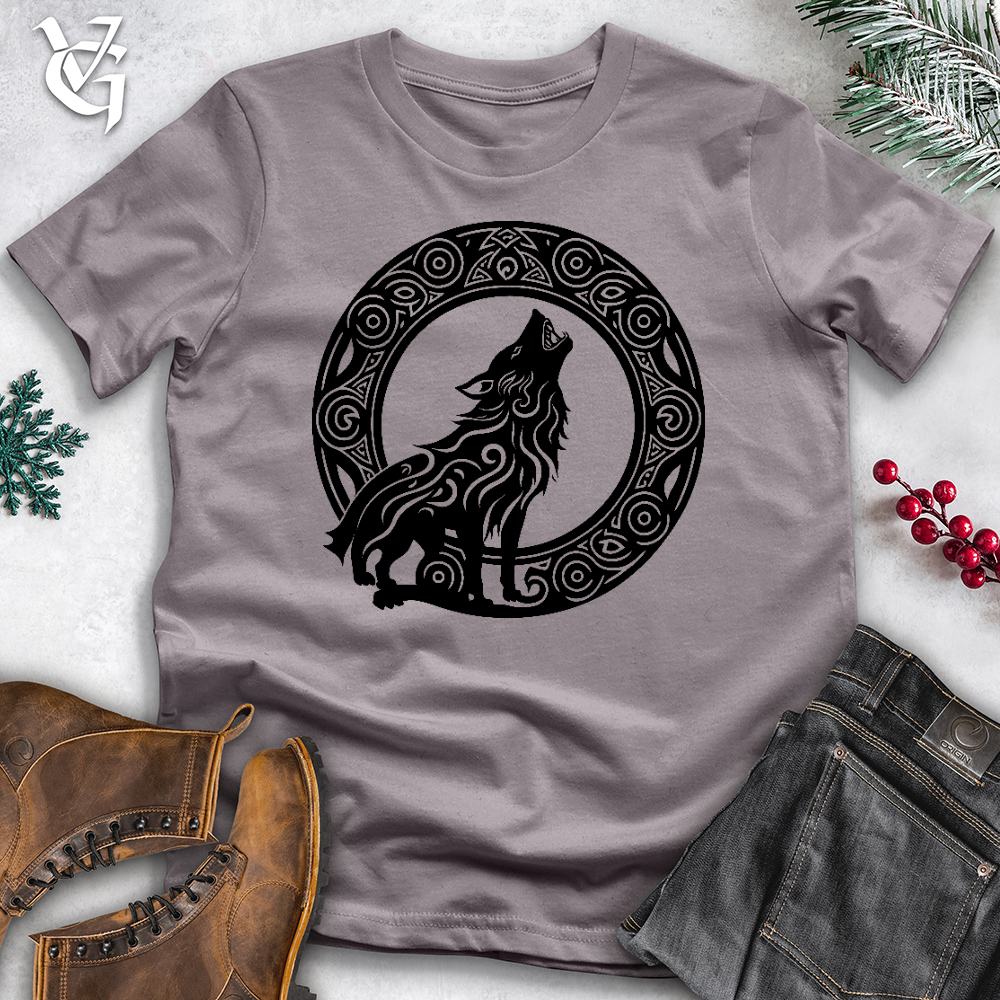 Viking Goods Howling Celtic Wolf Cotton Tee Storm / L