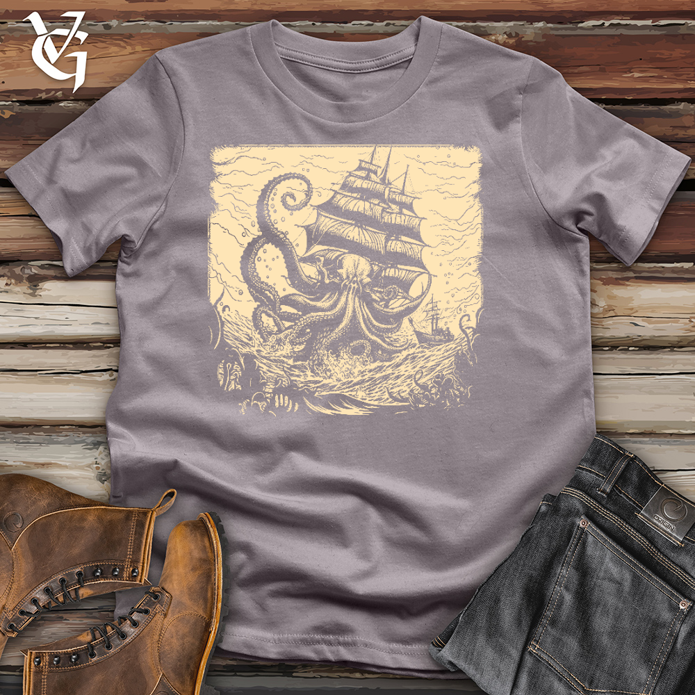 Viking Goods Kraken At Sea Cotton Tee Storm / L