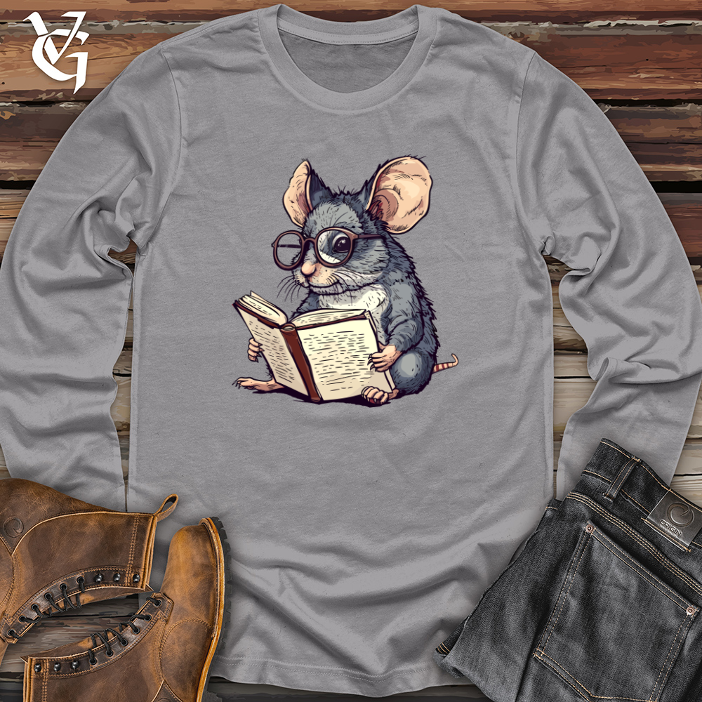 Viking Goods Mouse Bookworm Scholar Long Sleeve Ash / L