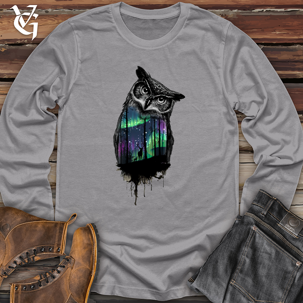 Viking Goods Northern Lights Owl Long Sleeve Storm / L