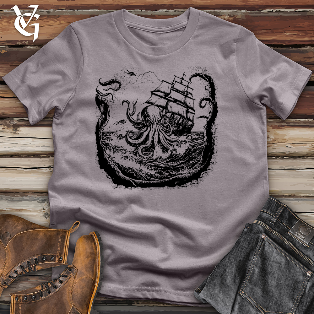 Viking Goods Octopus At Sea Cotton Tee Storm / L