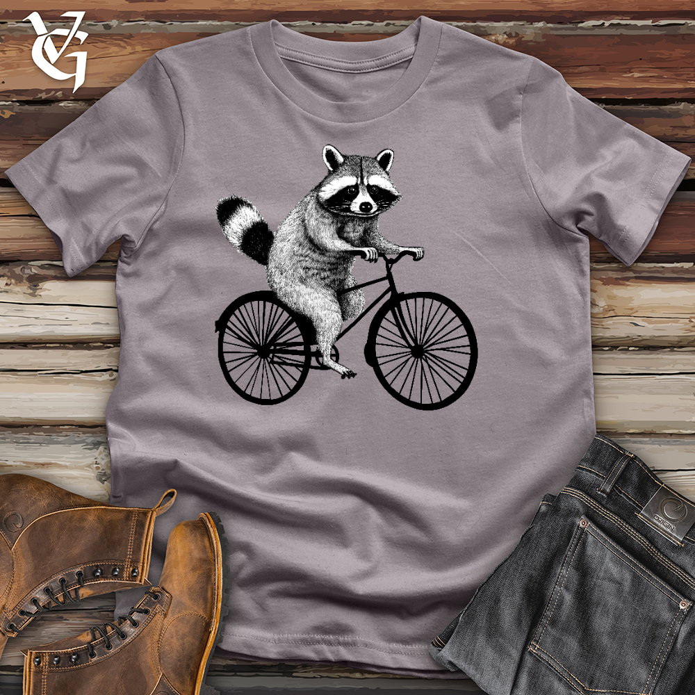 Viking Goods Raccoon On A Bike Cotton Tee Storm / L