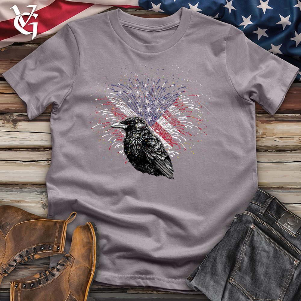 Viking Goods Raven Watching Fireworks Cotton Tee Storm / L