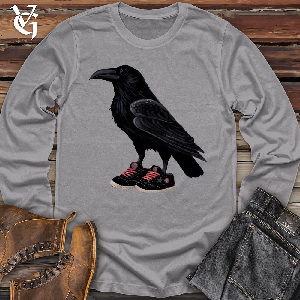 Viking Goods Raven Wearing Sneakers Long Sleeve Storm / L