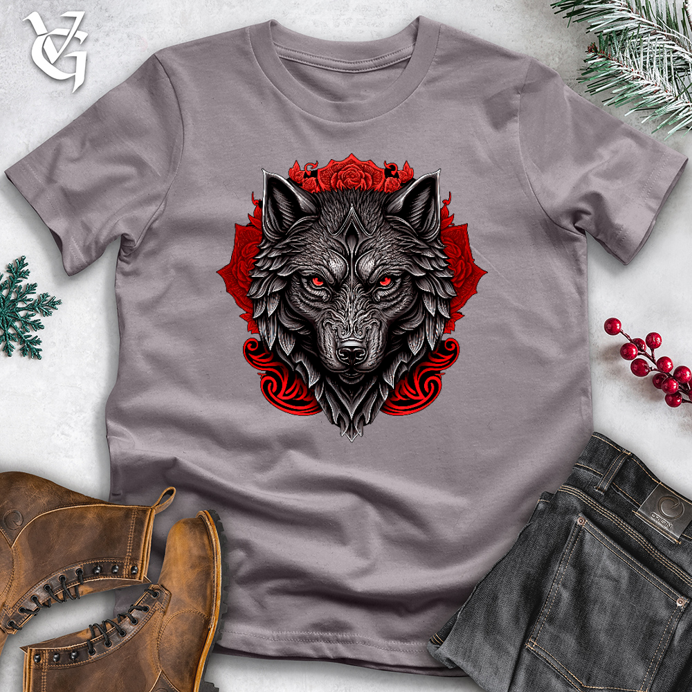 Viking Goods Red Flower Wolf Cotton Tee Storm / L