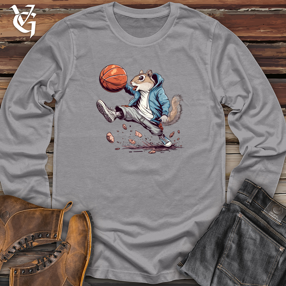 Viking Goods Squirrel Basketball Hustle Long Sleeve Ash / L