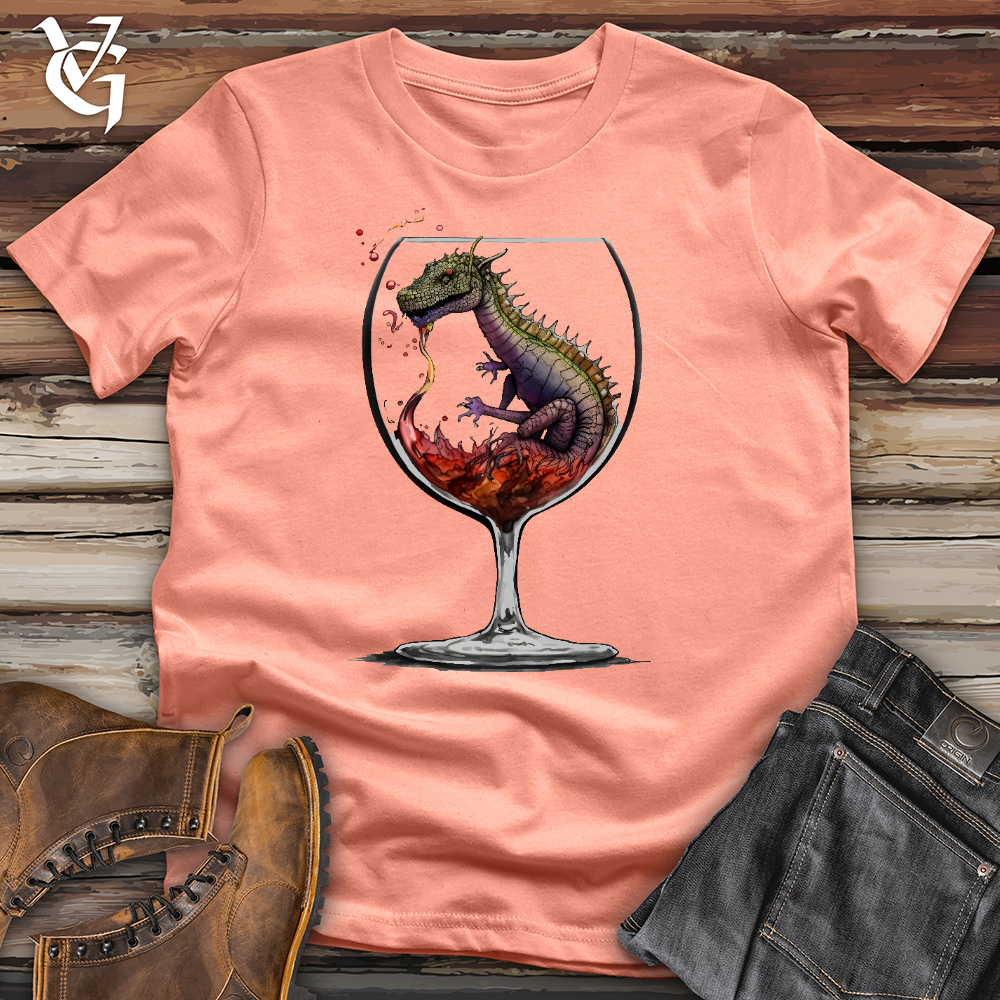Viking Goods Dragons Drink Cotton Tee Sunset / L