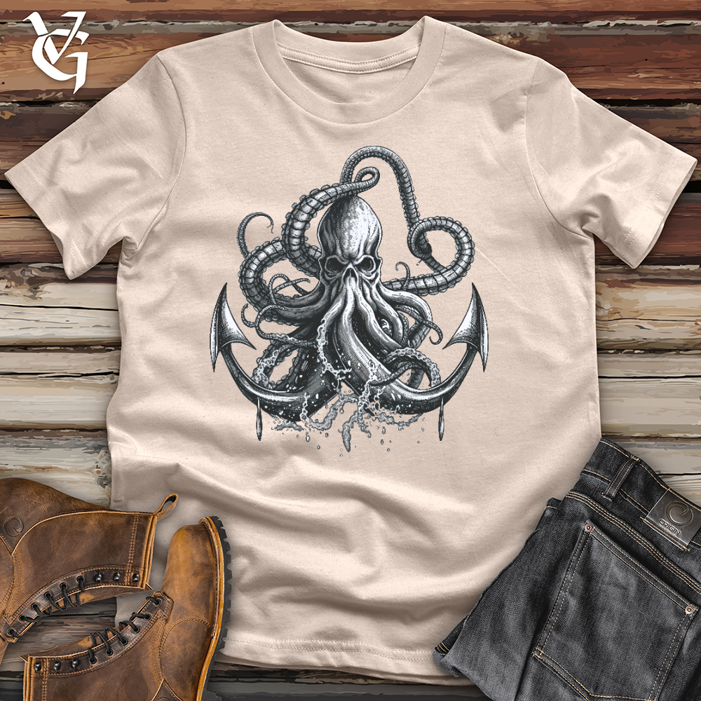 Viking Goods Anchored Octopus Cotton Tee Tan / L