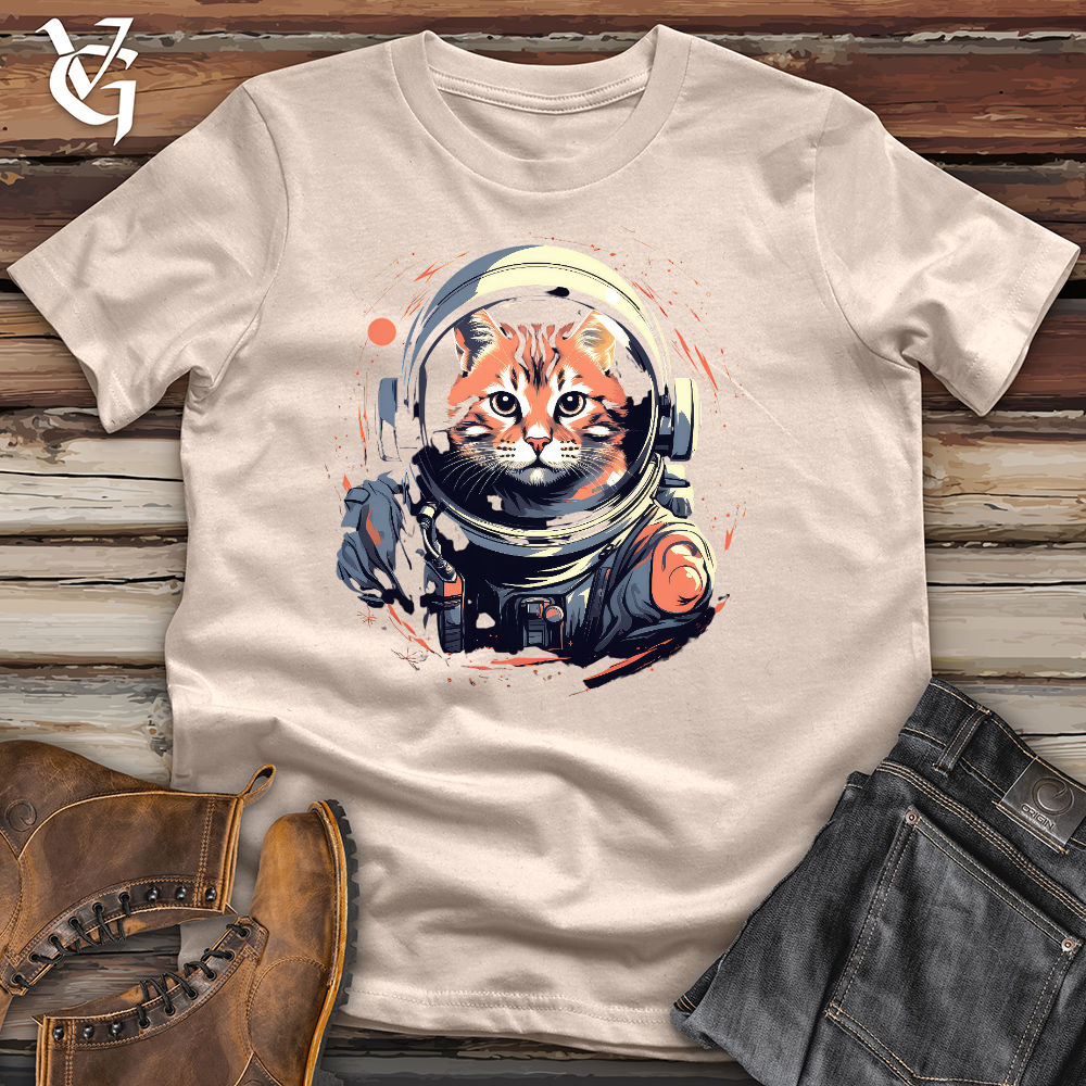 Viking Goods Cat Astronaut Cotton Tee Tan / L